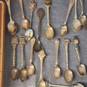 28 Antique and Vintage Souviner Spoon Collection From All Over